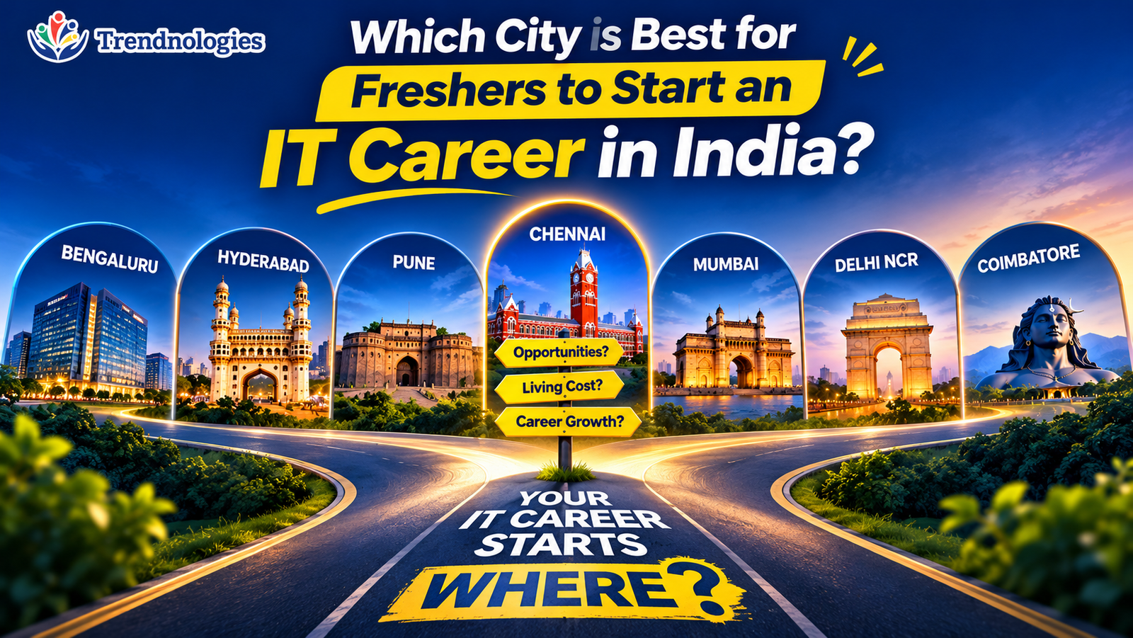 Which city Is better for fresher start an IT career in India